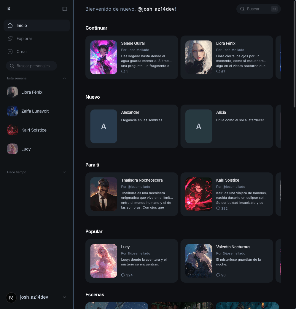 View of Kumi showing how the relationship evolves between sessions.